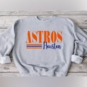Astros Striped Crewneck- gray